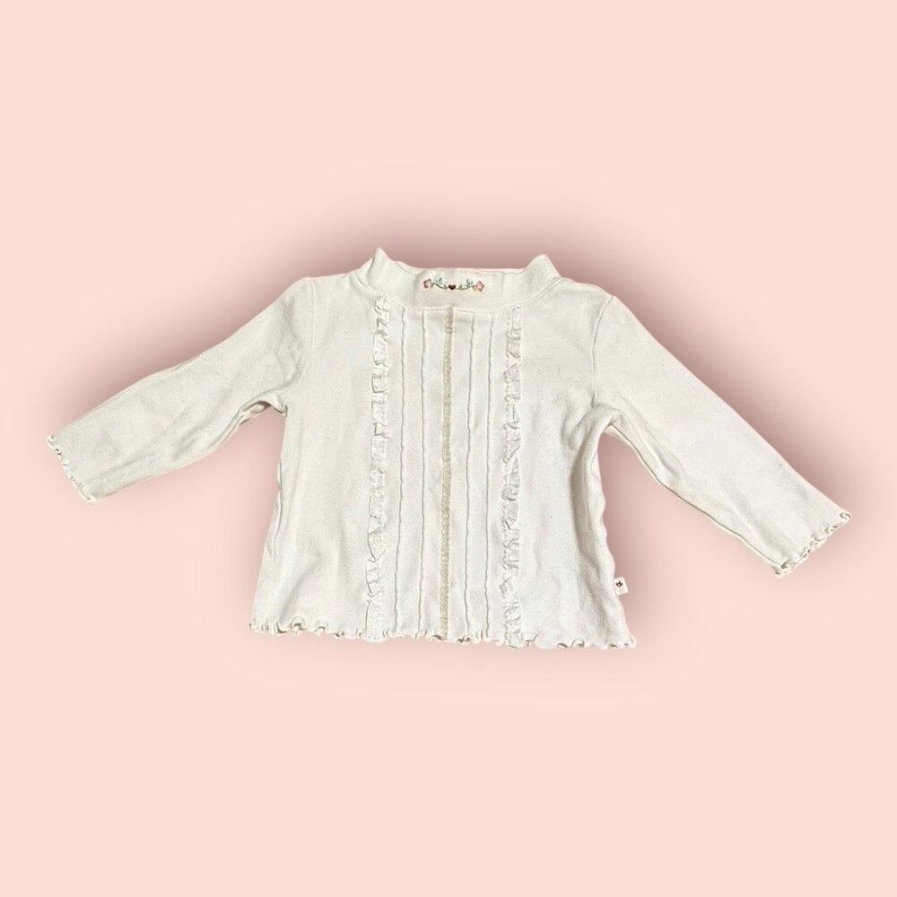 VTG 90’s Rare McKids McDonald’s‎ Ruffle Long Sleeve Top Floral Neck 2T
